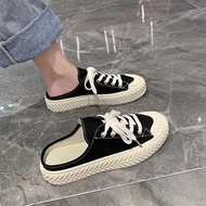 Giày Sục Thể Thao Nữ BASIC Chất Liệu Vải Canvas dáng học sinh Giày Hot trend (Giày lười)