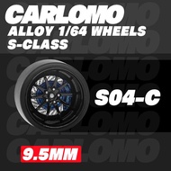 Carlomo 1/64 Hot Wheels S-Class Wheels With Rubber Tyres Brake Disc Assembly Rims Modified Parts For
