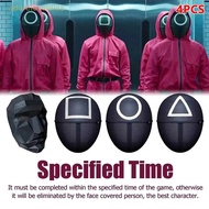 ADD 4PCS Calamari Game Cosplay Mask Props Boss Square Circle Triangle Pattern Full Face Party Masks 