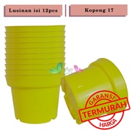 PROMO LUSINAN Pot Bunga Murah /Pot Tanaman /Pot Plastik uk 20 CM Hitam