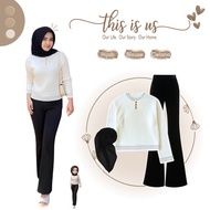 Outfits TrendyWanitas | Yuruma Blouse Coffee + Skirt + Hijab | 3-in-1 Eid Outfit for Girls - CM239N