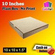 Pizza Box Corrugated Plain 10 inches  50pcs per bundle  Buko Pie Kakanin Box