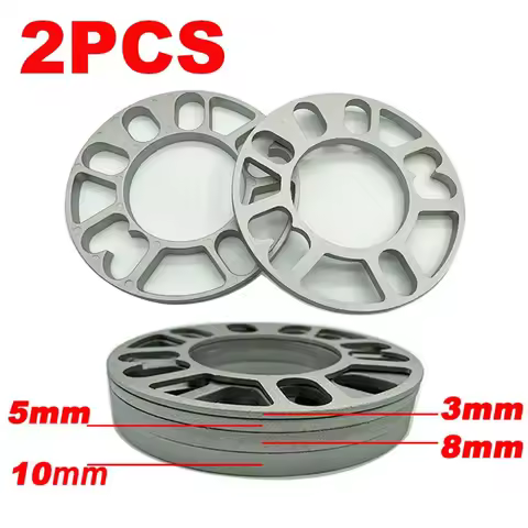 2PCS 3/5/8/10mm Universal Car Wheel Spacer Shims Plate Aluminum Alloy Adaptor Fit 4x100 4x108 4x114.