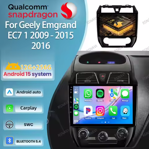 Android 15 Car Radio For Geely Emgrand EC7 1 2009 2010 2011- 2015 2016 Tesla Model 3 Highland Tool B