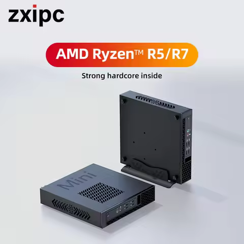 ZXIPC Mini PC Ryzen AMD R7 5700U 4300U 5800H R5 6600H Dual Display 4K HD DDR4 NVMe WIFI6 Mini Busine