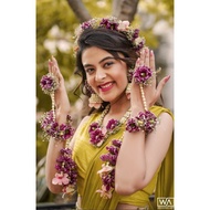 READY STOCK MEHANDI FLOWER JEWELLERY SET
