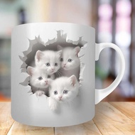 3D Kitten Cat Cat Hollow Wall Hole Ceramic Coffee Mug Tea Cup Gift