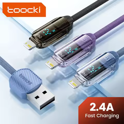 Toocki USB Cable For iPhone 14 13 12 11 Pro Max XS 8 7 Plus 2.4A Fast Charging Lighting Cable For iP