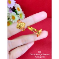 cincin lonjong 1/2 suku lapis emas 24k