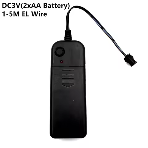 DC3V 2*AA Battery Power Supply Adapter Driver Controller Inverter For 1-5M El Wire Electroluminescen