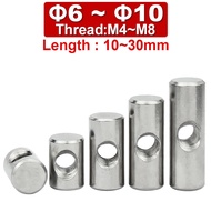 M4 M5 M6 304 Stainless Steel Hammer Nut One-word Thread with Hole Cylindrical Positioning Pin Embedd