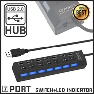 High Speed USB 2.0 Hub 7 Port 7-Port 2.0 (Black)