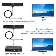 Indoor Digital VHF-H/UHF 25 Miles HDTV TV Antenna Active DVB-T2 ATSC 1080P