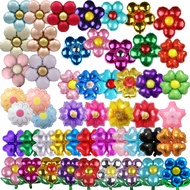 Belon Bunga Pelangi 4 5 6 Daun Petal Clover Leaf Leaves Heart Hati Shaped Daisy Flower Retro Balloon