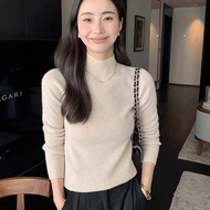 Clothes Fashion Tops Long-Sleeved T-Shirts Bottoming Shirts Knitwear Half-High Collar With Chic Beau