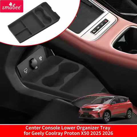 Smabee for Geely Coolray Proton X50 2025 2026 Center Lower Storage Box TPE Central Tray Organizer Ac
