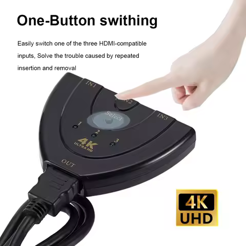 Protable 4K*2K 3D Mini 3 Port HDMI-compatible Switch 1.4b 4K Switcher Splitter 1080P 3 in 1 out Port