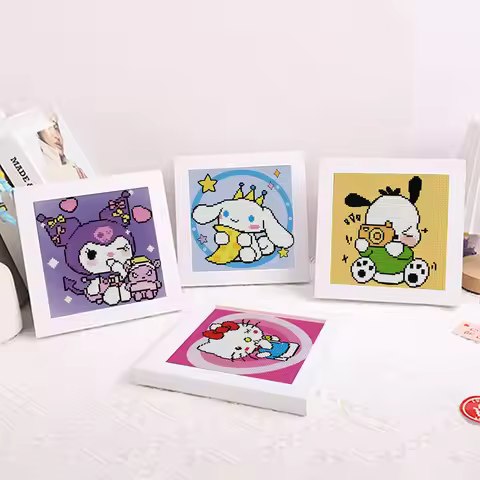 Sanrio Crystal Diamond Decorative Painting Cute Hello Kitty Kuromi 5D DIY Cross Embroidery Kit Coupl