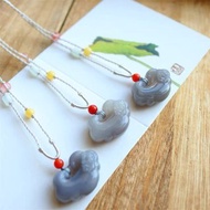 【如意平安鎖】小吊墜項鏈掛件/天然和田玉/寓意健康/如意/正品