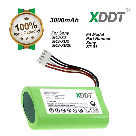 7.4V 3000mAh Replacement Speaker Battery ST-01 Compatible with Sony SRS-X3 SRS-XB2 SRS-XB20 Portable