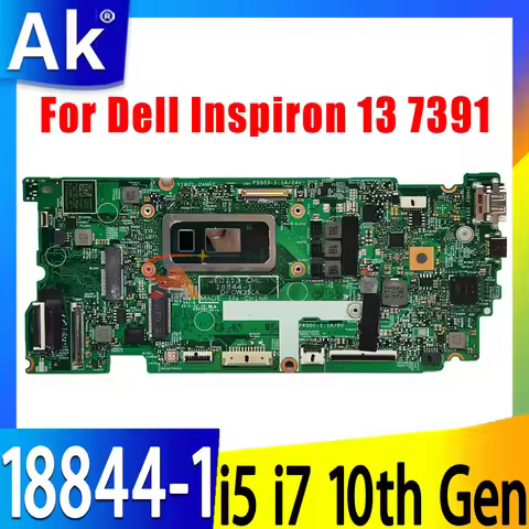 For DELL Inspiron 7391 Laptop Motherboard 18844-1 i5-10210U i7-10510U RAM 8G 16G 0PKNWK 0YG9JY 0HF90