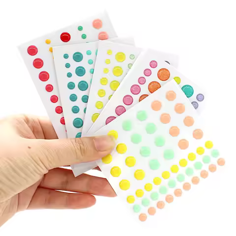 KSCRAFT 5pcs/set Sugar Sprinkles Self- adhesive Enamel Dots Resin Sticker for Scrapbooking/ DIY Craf