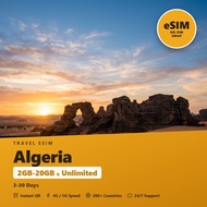 Algeria Travel eSIM 2GB-20GB & Unlimited 3-30 Days Mobile Internet Plan