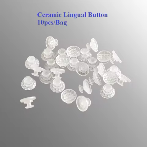 5bags Invisible Dental Orthodontic Lingual Buttons Ceramic Orthodontic Lingual Button Clear Composit