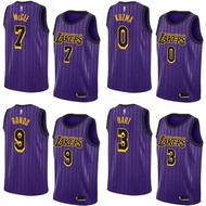 New LA Lakers NBA Jersey Oneal Rondo Kuzma McGee Hart Basketball Shirt Sports Vest Purple Stripes Ci
