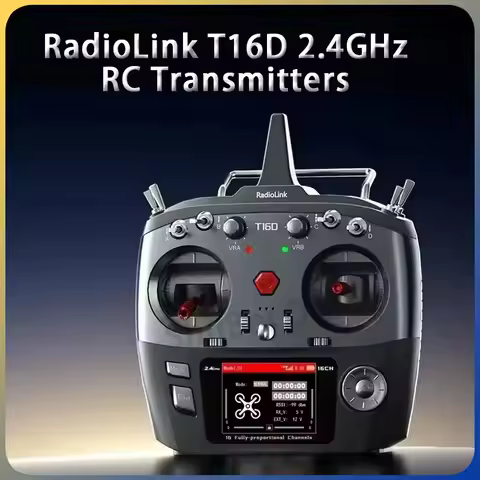 HOT RadioLink Ledi T16D 16CH RC Transmitters 2.4GHz Multiple Languages with R16F Receiver for Aircra