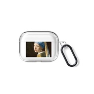 ONLYOU Airpods pro Case Airpods pro2 Painting Design Girl with Pearl Earrings Vermeer Clear Transparent Design Airpods Pro Cover Set (Airpods Pro)