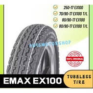 EX100 EMAX 100 TIRE TUBELESS TL TYRE BUNGA TT DESIGN DUNLOP 70/90-17 80/90-17 TAYAR MURAH TT100 VIVA