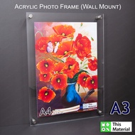 Acrylic Photo Frame Poster Frame Wall Picture Holder Display A3