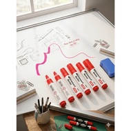 Combo of 5 Deli double-headed markers (buy 5 get 1 free) code S555 with red ink.