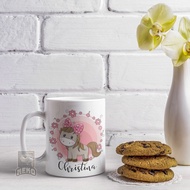 Cute Little Horse Mug with Flower frame