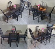 dining set 4 seater glass table