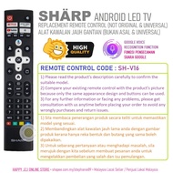 SHARP SH-V16 ANDROID LED  TV REPLACEMENT REMOTE CONTROL WITH VOICE FUNCTION SUITABLE 4T-C55GN7000X ,