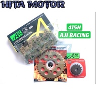 KRISS K110 415H AJI REAR  SPROCKET SETS GOLD CHAIN HARDEN STEEL