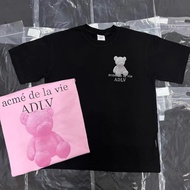 ADLV bear round neck loose pure cotton short-sleeved T-shirt for men and women