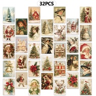 32pcs Vintage Christmas Postcards Christmas Birthday/Anniversary Gifts Collectibles Perfect for Gift