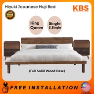 (FREE Installation+Shipping) KBS Miyuki Full Solid Base Muji Bed / Muji Style Furniture / Katil Kayu