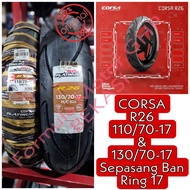 New 110/70-17 & 130/70-17 Corsa Platinum R26 Tubeless Tires - Pair of Motorcycle Tires Ring 17