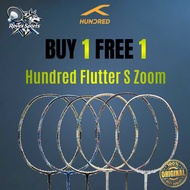 【HUNDRED】FLUTTER S ZOOM Badminton Racket 5U Attack Heavy Head 5U BUY 1 FREE 1 (6 COLOR)