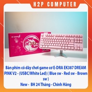 E-dra EK387 DREAM PINK V2 mechanical gaming wired keyboard - (USBC/White Led) (Blue sw - Red sw - Br