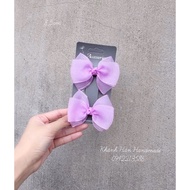 Set of 2 simple colored bows size 2.5cm for girls (real photo handmade by KH)