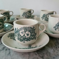 cawan kopitiam, kopitiam cup set 6cups&saucer set ready stock