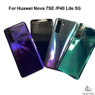 For Huawei Nova 7 SE 7SE Back Battery Cover Housing Rear Door Cover Case Glass With Camera Len Globa
