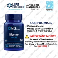 [Life Extension] Glycine, 1000 mg, EXP: 08/27, 100 Vegetarian Capsules,  100% Authentic & Money Back