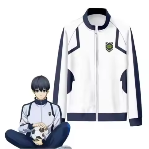Anime Blue Lock Reo Nagi Bachira Isagi Chigiri Cosplay Costume Football Jersey Stand Collar Zipper J