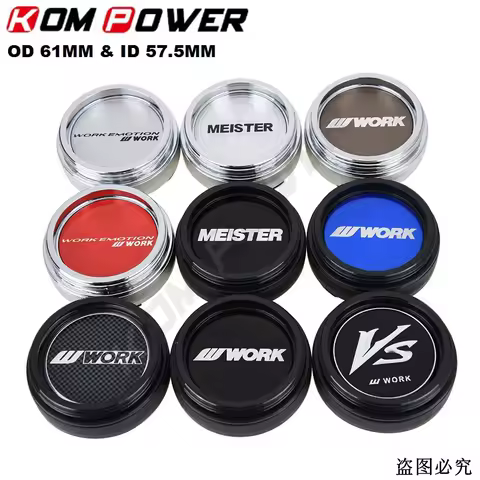 4PCS 61MM OD / 57.5MM ID Sport Rim Cap WORK EMOTION MEISTER VS Sticker Centre Cap Rim Wheel Cover Ca